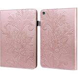 For Huawei MediaPad M5 Lite Lace Flower Embossing Pattern Horizontal Flip Leather Case with Holder & Card Slots & Wallet & Photo Frame(Rose Gold)