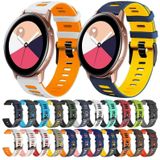 For Samsung Galaxy Watch Active 2 20mm Two-Color Silicone Watch Band(White+Orange)