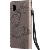 For Samsung Galaxy A01 Core 3D Butterflies Embossing Pattern Horizontal Flip Leather Case with Holder & Card Slot & Wallet(Gray)