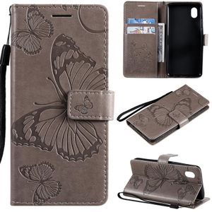 For Samsung Galaxy A01 Core 3D Butterflies Embossing Pattern Horizontal Flip Leather Case with Holder & Card Slot & Wallet(Gray)