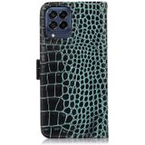 For Samsung Galaxy M53 5G Crocodile Top Layer Cowhide Leather Phone Case(Green)