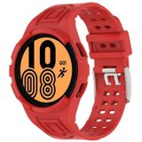 For Samsung Galaxy Watch4 44mm Armor Integrated TPU Double-Pin Buckle Smart Watch Band(Red)