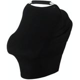 Multifunctional Cotton Nursing Towel Safety Seat Cushion Stroller Cover(Pure Black)