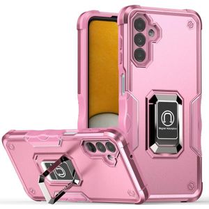 Voor Samsung Galaxy A13 5G Ringhouder Antislip Armor Phone Case (Pink)