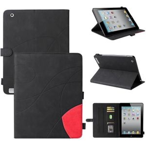 Dual-Color Splicing Horizontale Flip PU Lederen Case met Houder & Card Slots & Slaap / Weks-up Functie voor iPad 2/3/4