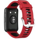 For Huawei Watch Fit Two-color Silicone Replacement Strap Watchband(Red+Black)