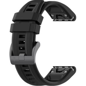 For Garmin Fenix 5S Plus 20mm Silicone Solid Color Watch Band(Black)