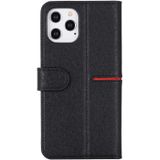 GEBEI Top-grain Leather Horizontal Flip Protective Case with Holder & Card Slots & Wallet & Photo Frame For iPhone 12 / 12 Pro(Black)