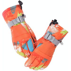 Unisex Skiën Riding Winter Outdoor Sports Touch Screen Verdikt Splashproof Windproof Warme handschoenen  Grootte: XS (Oranje)