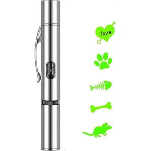 Oplaadbare projectie Grappige Cat Flashlight Multi-Pattern Pet Toy Rvs Flashlight (Green Light)