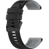 Voor Garmin Fenix 5x Plus 26mm Silicone Mixing Color Watch Strap (zwart + grijs)