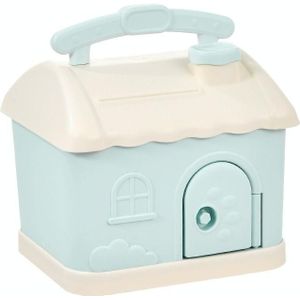 Kinderen cartoon gewenste opslag spaarvarken (klein huis blauw)