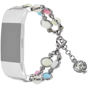 Voor Fitbit Charge 5 Agate Luminous Bead Steel Watchband