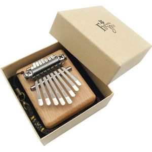 Mini 8 tone duim piano Kalimba muziekinstrumenten  geschenkdoos (houten vierkant)