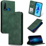 Retro Skin Feel Business Magnetic Horizontal Flip Leather Case for Huawei P20 Lite 2019 / Nova 5i(Army Green)