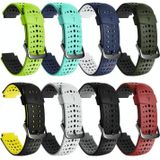 For Garmin Forerunner 220 Two-color Silicone Replacement Strap Watchband(White Black)
