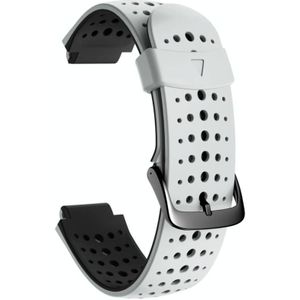 For Garmin Forerunner 220 Two-color Silicone Replacement Strap Watchband(White Black)