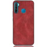 For Infinix S5 / S5 Lite/ X652 Shockproof Sewing Cow Pattern Skin PC + PU + TPU Case(Red)