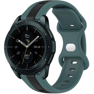 Voor Samsung Galaxy Watch 42 mm 20 mm vlindergesp tweekleurige siliconen horlogeband (groen + zwart)