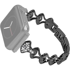 Sector Shape Diamond Metal vervangende band horlogeband voor Apple Watch Series 6 & SE & 5 & 4 44mm / 3 & 2 & 1 42mm