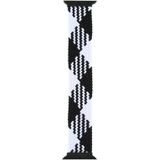 Plastic Buckle Mixed Color Nylon Braided Single Loop Replacement Watchbands For Apple Watch Series 6 & SE & 5 & 4 44mm / 3 & 2 & 1 42mm  Size:L(Checkered Black White)