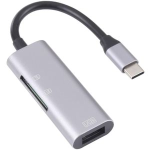 NK-3040 3 in 1 USB-C / Type-C Male to USB Female + SD / TF Card Slots Adapter SD / TF Card Reader