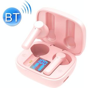 LB-8 Bluetooth 5.0 Stereo Wireless Bluetooth Earphone with Charging Box & LED Battery Display  Support Fingerprint Touch & Call & Voice Assistant & Switch Between Chinese and English (Pink)