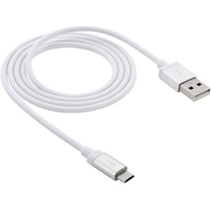 1m Net Style High Quality Metal Head Micro USB to USB Data / Charging Cable  or Samsung  HTC  Sony  Lenovo  Huawei  and other Smartphones(White)