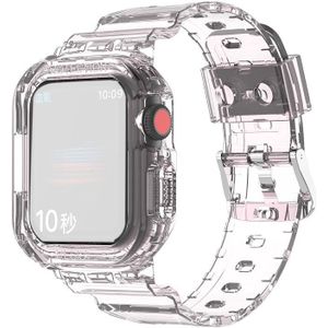 Gletsjer Transparante TPU Geïntegreerde vervangende band horlogeband voor Apple Watch Series 7 41mm (transparant roze)