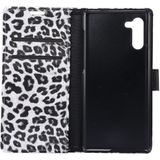 Leopard Pattern Horizontal Flip Leather Case with Holder & Card Slots for Galaxy Note 10(White)