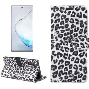 Leopard Pattern Horizontal Flip Leather Case with Holder & Card Slots for Galaxy Note 10(White)