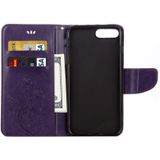 For iPhone 8 Plus & 7 Plus  Flowers Embossing Horizontal Flip Leather Case with Holder & Card Slots & Wallet & Lanyard(Purple)
