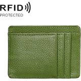 KB37 Antimagnetic RFID Litchi Texture Leather Card Holder Wallet Billfold for Men and Women (Green)
