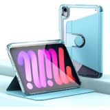 Voor iPad mini 6 Clear 360 Rotation Stand Smart lederen tablethoes