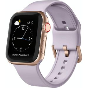 Voor Apple Watch SE 2023 40 mm siliconen horlogeband met pingesp (baby paars)