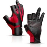 Kyncilor A0062 Outdoor Camping Three-finger Gloves Antiskid Sports Fishing Gloves  Size: L(Red)