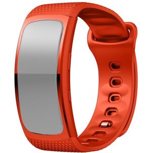 For Samsung Gear Fit2 Pro Silicone Replacement Strap Watchband  Size:L(Orange)