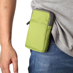 Multi-function Casual Sport Mobile Phone Double Zipper Waist Pack Diagonal Bag for 6.9 Inch or Below Smartphones (Green)