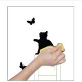 2 PCS Switch Stickers Cat Flutter Butterfly Creative Carved Wall Stickers Children Room Stickers