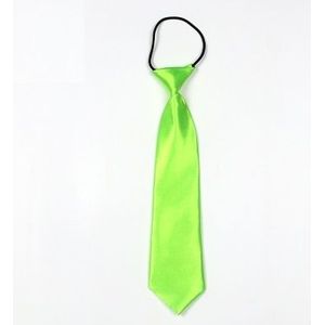 10 PCS Solid Color Casual Rubber Band Lazy Tie for Children(Fluorescent Green)