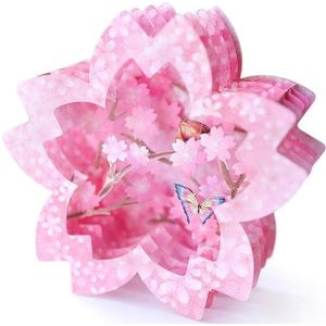 Valentine Day Greeting Card Cherry Blossom Butterfly Carving Box