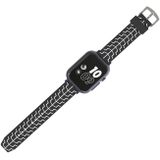 For Apple Watch Series 3 & 2 & 1 42mm Fashion Fishbone Pattern Silicone Watch Strap (Black+White)