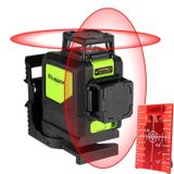 902CR 2×360 Degrees Laser Level Covering Walls and Floors 8 Line Red Beam IP54 Water / Dust proof(Red)