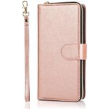 For Samsung Galaxy A51 5G Zipper Wallet Bag Horizontal Flip PU Leather Case with Holder & 9 Card Slots & Wallet & Lanyard & Photo Frame(Rose Gold)