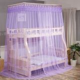 Double-layer Bunk Bed Telescopic Support Floor-to-child Bed Mosquito Net  Size:120x190 cm(Purple)