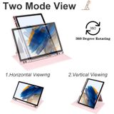Voor Samsung Galaxy Tab A8 acryl 360 graden rotatie Smart Tablet lederen tas