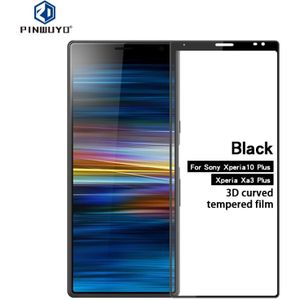 PINWUYO 9H 3D Curved Tempered Glass Film for Sony Xperia 10 Plus / Xperia XA3 Ultra?Black?