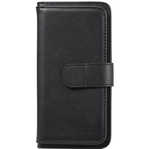 For Samsung Galaxy A20e Multifunctional Magnetic Copper Buckle Horizontal Flip Solid Color Leather Case with 10 Card Slots & Wallet & Holder & Photo Frame(Black)