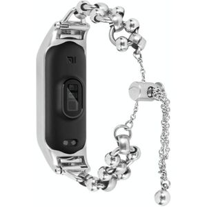 Voor Xiaomi Mi Band 5/6 kraal stalen ketting metalen horlogeband