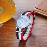 CAGARNY 6812 Round Dial Alloy Silver Case Fashion Women Watch Quartz Watches with Nylon Band